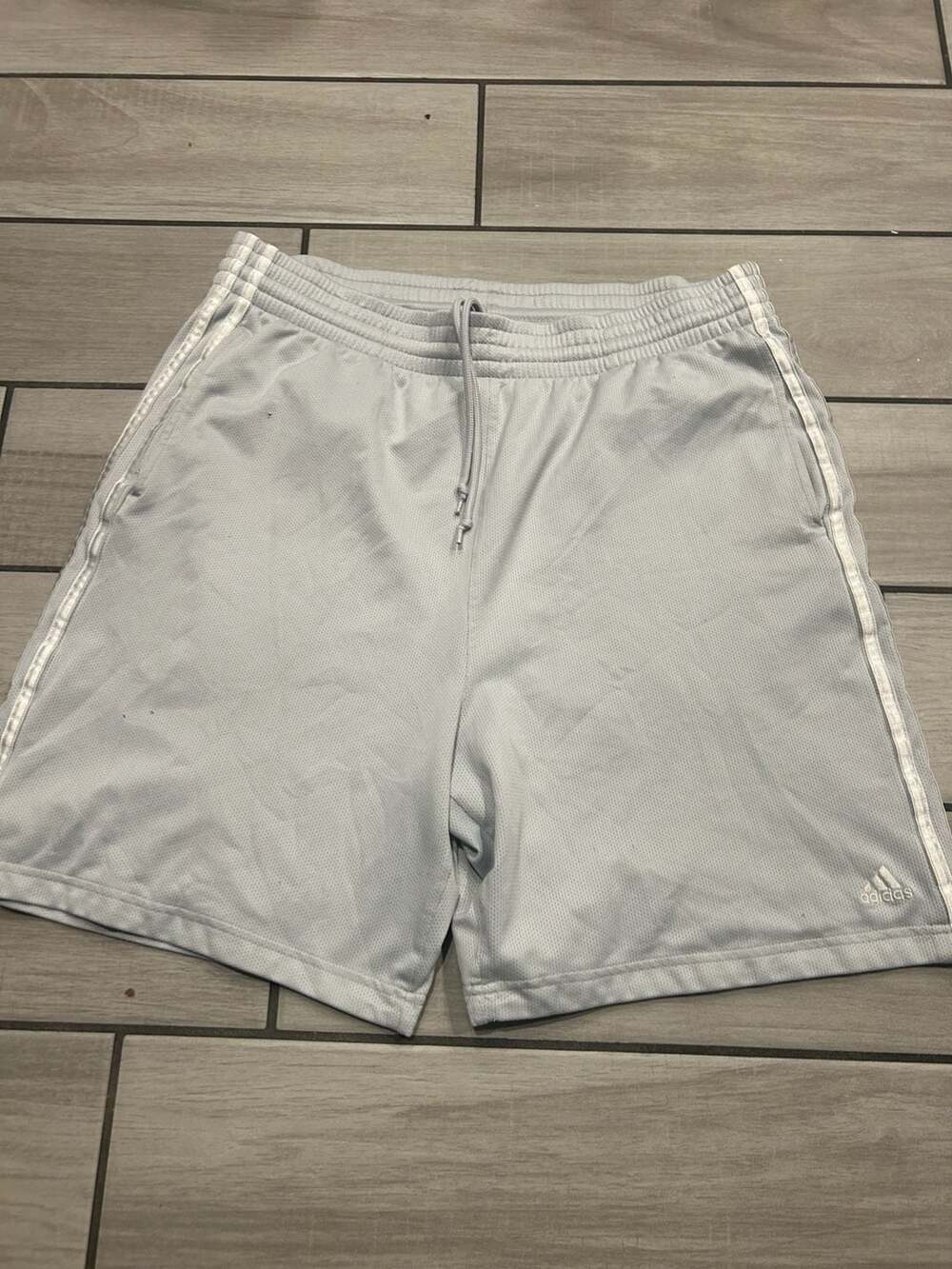 Adidas ClimaLite Athletic Shorts Gray 3-Stripes